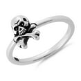 thumbnail image 2 of 925 Sterling Silver Oxidized Platinum Plated Jolly Roger Skull Women Valentines Day Gifts Ring, 2 of 4