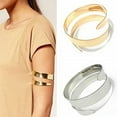 thumbnail image 2 of Grandest Birch Women's Punk Simple Coiled Spiral Upper Arm Cuff Armlet Armband Bangle Bracelet Iron Alloy Gold, 2 of 6