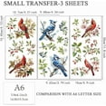 thumbnail image 2 of 3pcs/Set Christmas Cardinal Rub on Transfers for Furniture and Crafts 6x12 inch Berry Flowers Decor Transfer Stickers Berry Bird Rub on Decals for Wood Furniture Scrapbooking Home Decoration, 2 of 6