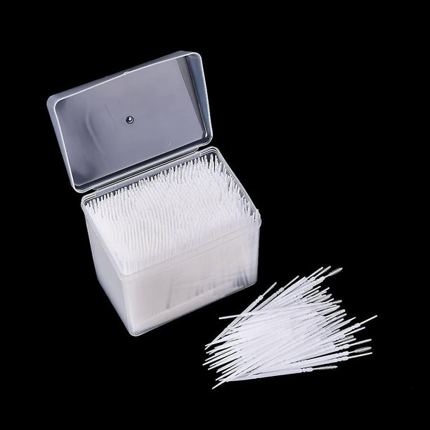 Palillos dentales de 1100 Uds., palillo de dientes de plástico, higiene bucal, cepillo Interdental de 2 vías