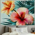 thumbnail image 2 of Autua Tropical Flower Palm Leaf Tapestry Wall Hanging Home Decor 40x30inch, 2 of 6