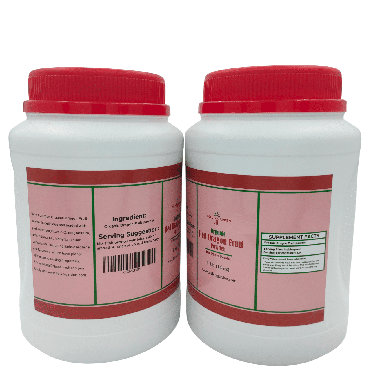 Dragon Fruit Powder 1 lb – Vibrant Pink Pitaya Powder Superfruit for Smoothies, Baking & Desserts