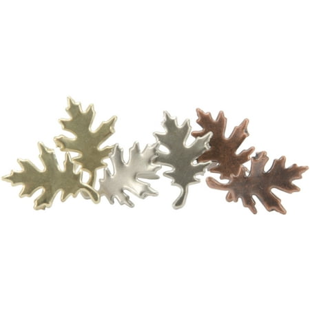 Metal Paper Fasteners 25/Pkg-Leaves - Antique