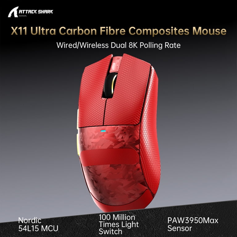 ATTACK SHARK X11 ULTRA Wireless Gaming Mouse, Tri-Mode 2.4G/BT/USB