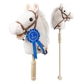 thumbnail image 1 of Palo de peluche con forma de caballo HollyHome, blanco, con cinta desmontable, 91 cm, 1 of 6