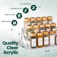 thumbnail image 3 of Clear Spice Rack (2-Pack) – 3-Tier Acrylic Organizer for Cabinet – Deep Spice Shelf – 10.4 x 9.6 x 4 Inches – Holds Seasoning and Condiments, 3 of 4