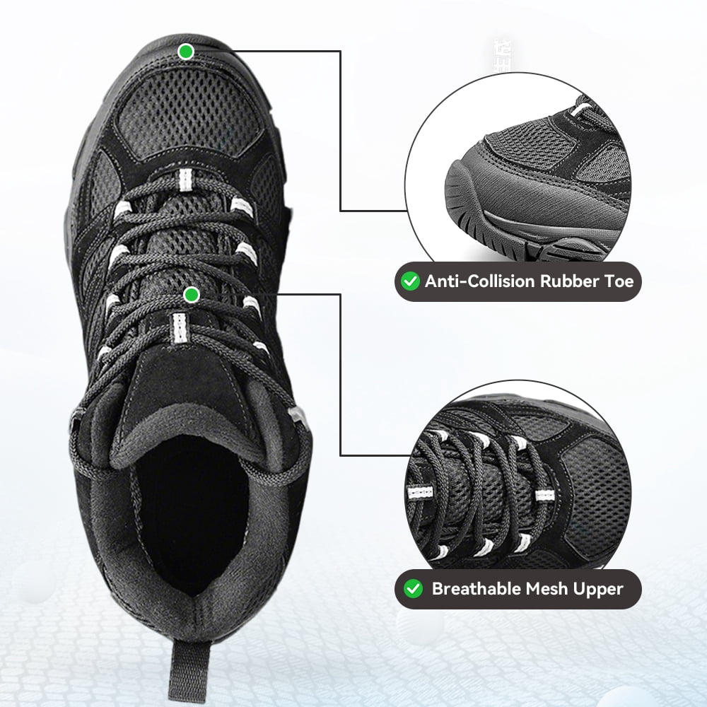 Gexuosn Hiking Boots Outdoor Trekking Camping Trail Hiking Boot for Women, Black