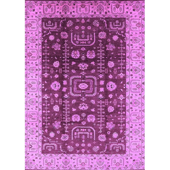 Ahgly Company Indoor Rectangle Oriental Purple Traditional Area Rugs, 2' x 4'