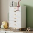 thumbnail image 3 of Modern Simple Style White Six-Drawer Chest, Freestanding 6-Drawer Cabinet for Bedroom, Kid's Room, Living Room, Nursery Room, 3 of 8