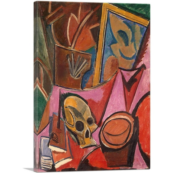 ARTCANVAS Composition with Skull 1908 Canvas Art Print by Pablo Picasso - Size: 18" x 12" (0.75" Deep)