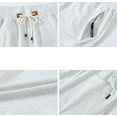 thumbnail image 3 of Tyhengta Mens Shorts Casual Drawstring Zipper Pockets Elastic Waist Cationwhite 44, 3 of 8