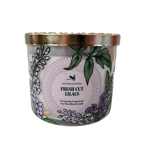 Bath & Body Works Fresh Cut Lilacs Scented 3 Wick Candle 14.5 oz