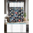 thumbnail image 6 of No Hook Cloth Fabric Shower Curtain with Snap in Liner, Coastal Conch Waterproof Shower Curtains Set with See Through Top Window, Ocean Starfish Seagrass Retro Watercolor Bath Curtains Shower 36"x78", 6 of 6
