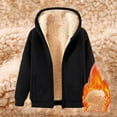 thumbnail image 2 of Womens Winter Sweatshirts Velvet Lined Warm Soft Solid Color Hoodies Long Sleeves Loose Comfy Hooded Sweatshirt Black L, 2 of 5