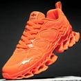thumbnail image 2 of [Vibrant Trail Sneakers] Vibrant Orange Men's Trail Running Sneakers | Breathable Fabric & Durable Rubber Sole, Low-Top Lace-Up Sneakers for Hiking, Tennis, Walking, Casual Fashion, 2 of 6
