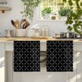 thumbnail image 4 of Black Morocco Kitchen Towels Set of 3, Geometric Leaf Diamond Lattice Abstract Absorbent Dish Towels for Kitchen, Microfiber Hand Towel, Quick Drying Tea Towel for Cleaning Decorative Dishcloths, 4 of 7
