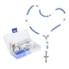 Rosary Kit, Sky Blue Catholic Prayer Beading Kit, First Communion Gift For Kids, Rosary Necklace Making Supplies, 1 kit