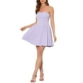 thumbnail image 1 of VESTIDO DE MUJER INSPIRE CHIC CON ESCOTE EN FORMA DE CORAZÓN, SIN TIRANTES, CON CREMALLERA, CORTO Y ACAMPANADO, LILA, 1 of 6
