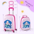 thumbnail image 3 of Costway 2PC Kids Carry On Luggage Set 12" Backpack and 16" Rolling Suitcase for Travel Pink + Blue, 3 of 10