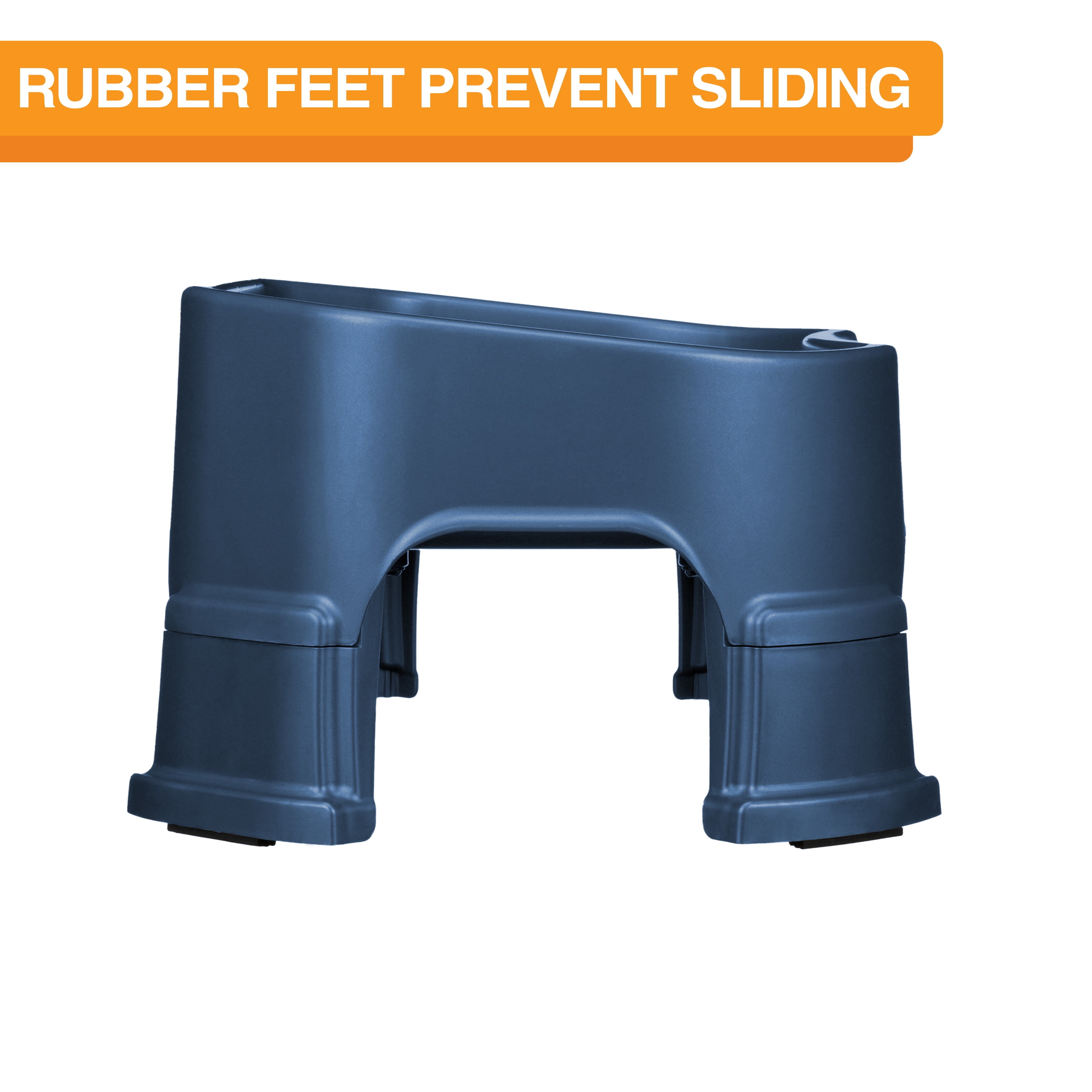 Neater Pets Big Bowl with Leg Extensions for Dogs - Raised for Feeding Comfort - Extra Large Plastic Trough Style Food or Water Bowl for Use Indoors or Outdoors, Dark Blue, 1.25 Gallon (160 Oz.)