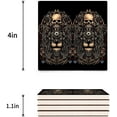 thumbnail image 3 of RYLABLUE Lion Set of 8 Coaster for Drinks, Absorbent Ceramic Stone Coasters Cup Mat with Cork Base for Home Kitchen Room Coffee Table Bar Decor, 3 of 4