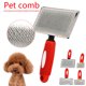 thumbnail image 3 of Herramienta de desmatizado de aguja de acero para mascotas, herramienta de aseo para peine de nudos para perros y gatos (rojo L), 3 of 3