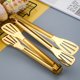 thumbnail image 4 of Pinzas para alimentos para barbacoa doradas de 7 estilos, pinzas para carne, pinzas huecas de acero inoxidable para parrilla de pan y pasteles, utensilios de cocina, accesorios de cocina, 4 of 6