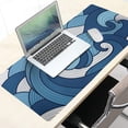 thumbnail image 4 of Japanese White and Blue Wave Mouse Pad 35.4 X 15.7 Inch Extended Large Cool Mouse Mat Non-Slip Rubber Base Long Art Mousepad with Stitched Edges Waterproof Desk Pad for Gaming&Home Office,XL, 4 of 6