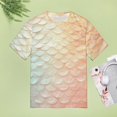 thumbnail image 4 of Mermaid Fish Scales T Shirts Basic T-Shirt Short Sleeve Ladies Tee Shirt Summer Graphic Clothing, 4 of 6