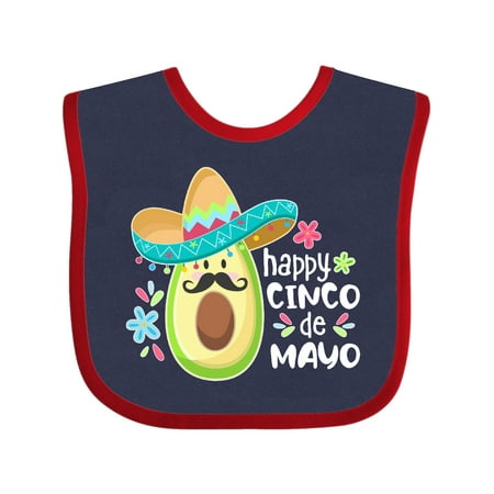 

Inktastic Happy Cinco de Mayo Avocado in Sombrero Gift Baby Boy or Baby Girl Bib