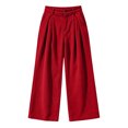 thumbnail image 6 of Women Corduroy Wide Leg Pants High Waist Button Zipper Pleated Trousers Loose Casual Palazzo Pants with Pockets, 6 of 9