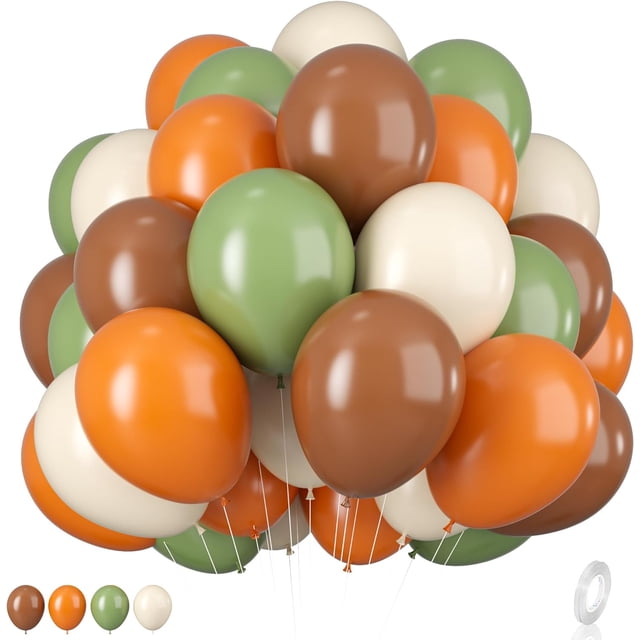 Yanonmyfd Pink and Purple Balloons, 50PCS 12 Inch Confetti Balloons, Metallic Purple Pink Latex Balloons with Ribbon, Party Balloons for Birthday Shower Wedding Party Decorations,Sage Orange