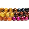 thumbnail image 3 of Natural AA Grade Multicolor Tiger Eye Gemstone 8mm Round Beads Stretch Bracelet 7" Unisex, 3 of 5