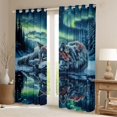 thumbnail image 2 of Manfei Gray Wolf Blackout Curtains,Icy Woodland Pattern Curtains Pack of 2 (42x84 Each), 2 of 7