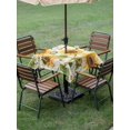 thumbnail image 5 of Retro Sunflowers Outdoor Tablecloth with Umbrella Hole, Rustic Floral Butterflies Spring Summer Spillproof Waterproof Outdoor Table Cover, Patio Tablecloths for Party/Garden/Picnic, Square 60"x60", 5 of 9