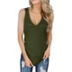 thumbnail image 2 of Camisetas sin mangas con cuello en V para mujer, camisetas Henley con botones, camisetas largas acanaladas Xemadio LRWJ597-11, 2 of 4