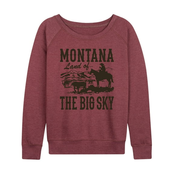 Instant Message - Montana Land Of Big Sky - Women's Lightweight French Terry Long Sleeve Shirt