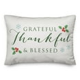 thumbnail image 2 of Creative Products White Green Grateful Thankful Blessed 20 x 14 Spun Poly Pillow, 2 of 3