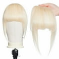 thumbnail image 5 of Benehair 100% Human Hair Extensions Clip In Thick Neat Bangs Front Fringes Hairpiece Remy Hair Straight Woman Blonde 3 Clips, 5 of 10