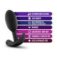 thumbnail image 3 of Blush Anal Adventures Platinum Silicone Vibra Slim Plug Small - Black, 3 of 8