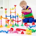 thumbnail image 6 of Marble Run Race Track Building Blocks Kids 3D Maze Ball Roll Toy DIY Marble Run Race Coaster Set 80/105/109/133pc Christmas Gift, 6 of 10