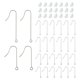 thumbnail image 1 of 100Pcs 3 Styles 316 Surgical Stainless Steel Earring Hooks with Horizontal Loops with Plastic Ear Nuts Stainless Steel Color 28~40mm Hole: 1.8mm Pin: 0.7mm, 1 of 6