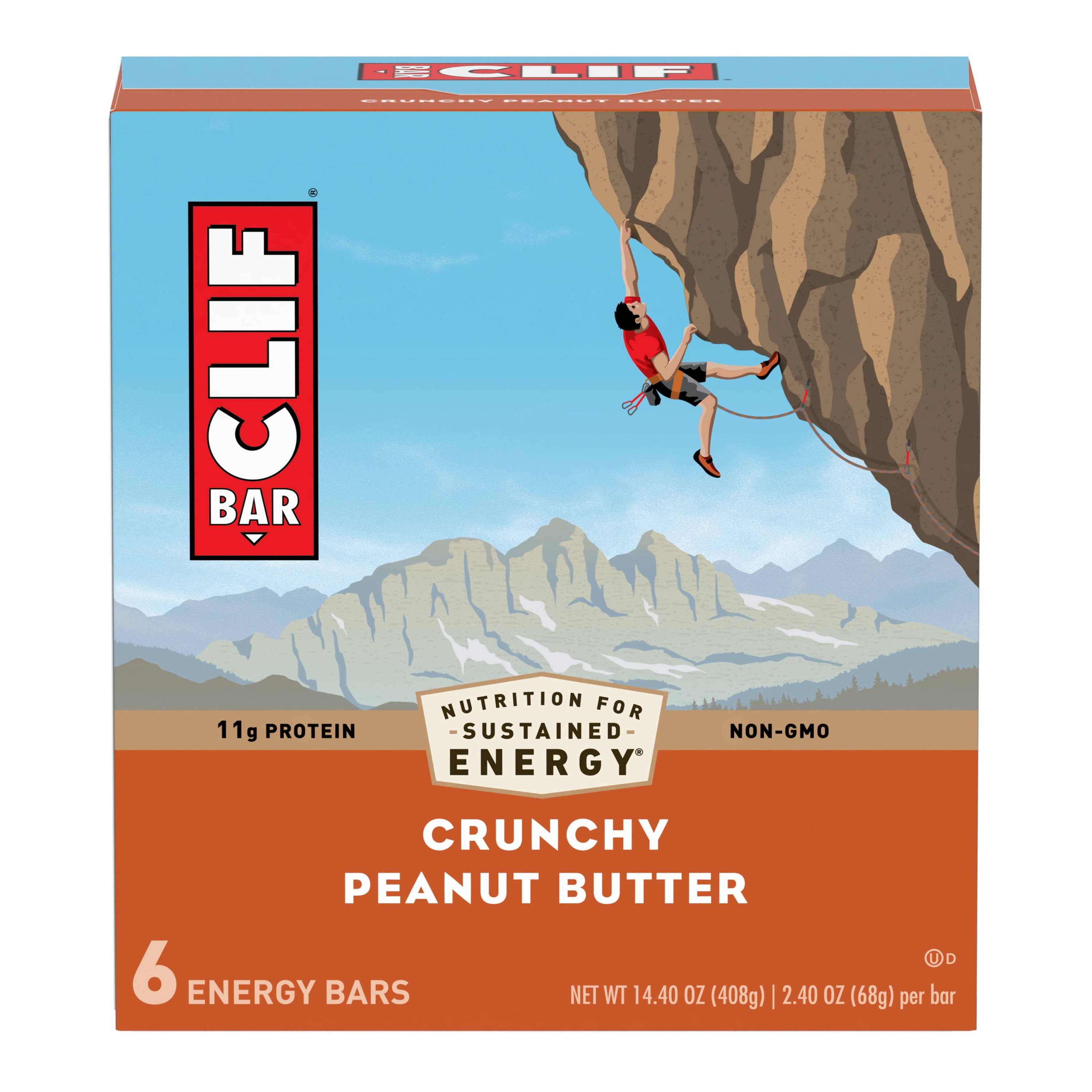 CLIF Bar® Crunchy Peanut Butter Energy Bars 6-2.4 oz. Bars