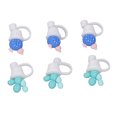 thumbnail image 3 of 6Pcs Silicone Straw Caps Covers Cartoon Resuable Dustproof Drinking Straw Tip Cap, 3 of 6