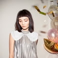 thumbnail image 4 of 1 pieza moda mujer gasa cuello falso desmontable hoja de loto borde falso collar, 4 of 5