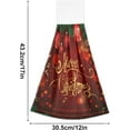 thumbnail image 3 of SKYSONIC 2 PCS Christmas Red Balls Hand Towels with Hanging Loop for Bathroom and Kitchen, Hanging Band Towel - Xmas New Year Star Kitchen Dish Cloth and Bathroom Hand Towels Set , 12"x17", 3 of 6