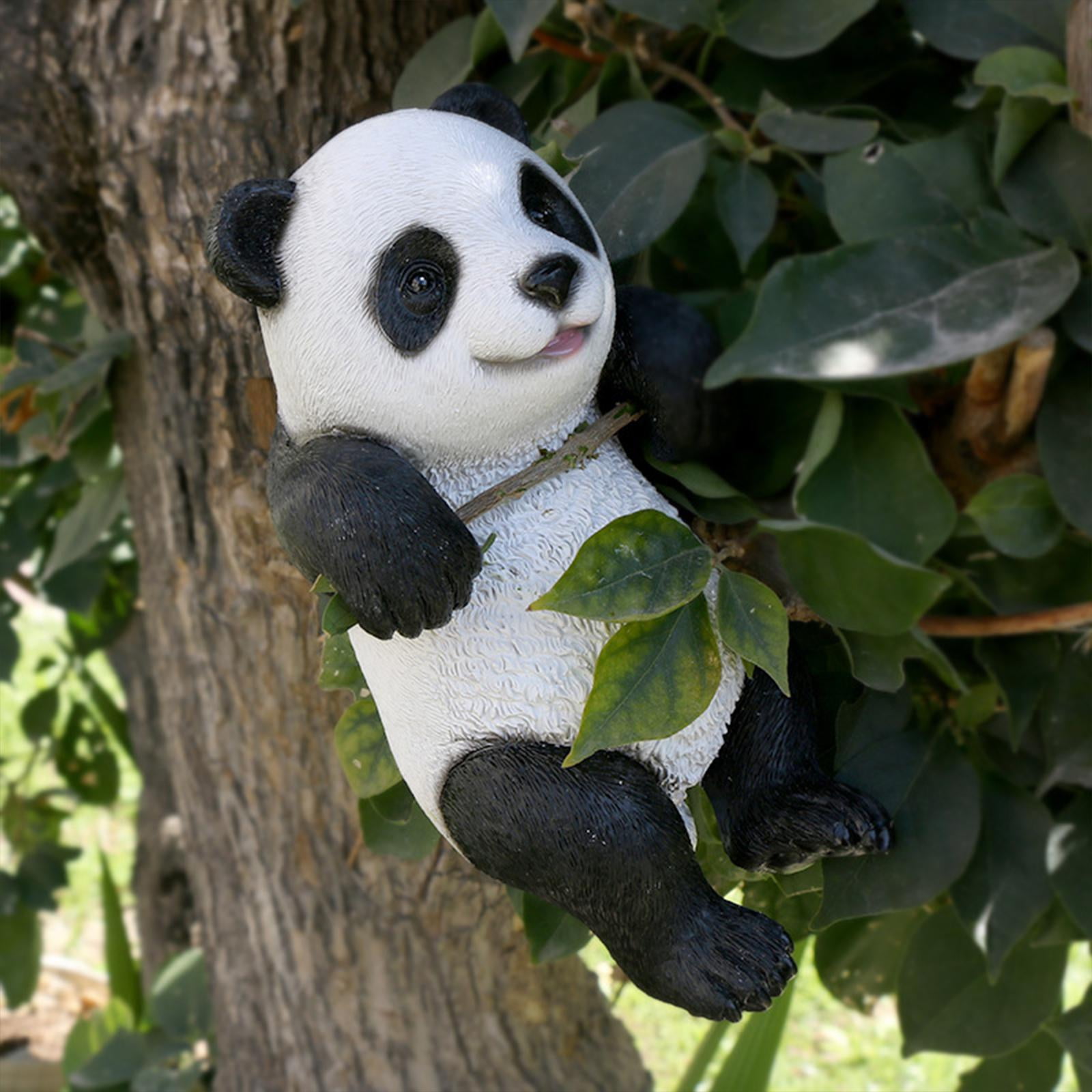 Outdoor Lawn Yard Animal Figurine Panda Outdoor Statue for Home Patio Yard, Size: 10cmx8cmx17cm, Black