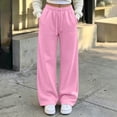 thumbnail image 2 of Liuinsasek Women's Winnter Casual Comfortable Outdoor Sports Pants Solid Color High Waisted Loose With Drawstring And Pocket Pants Straight Leg Sweat Pants, 2 of 10