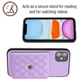 thumbnail image 5 of Allytech iPhone 11 Wallet Case with Hand Wrist, PU Leather RFID Blocking Cards Slots Shockproof Stand Feature Bumper Magnetic Closure Slim Shell Phone Case for Apple iPhone 11, Purple, 5 of 7