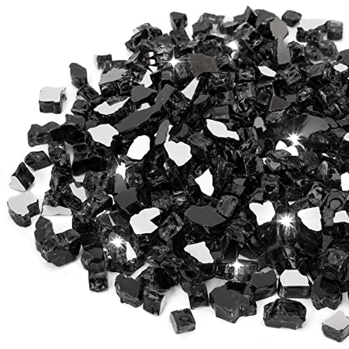 Fire Glass Stanbroil, 4 mm, reflectante, templado, 4,5 kg, ónice negro